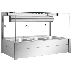 Column-free insulated soup warmer counter with adjustable temperature, suitable for hotels and banquet halls