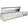 Countertop refrigerated display cabinet with glass or stainless-steel lid for salads and cold dishes