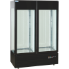 black flower display refrigerator with two doors, automatic defogging and transparent glass on four sides
