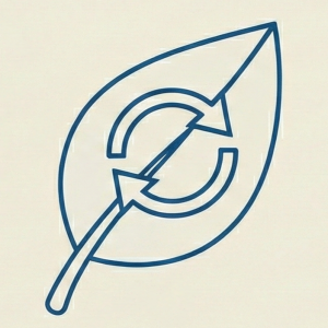 Eco-friendly leaf icon representing energy-efficient refrigeration and sustainable manufacturing practices.